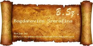 Bogdanovics Szerafina névjegykártya