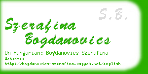 szerafina bogdanovics business card